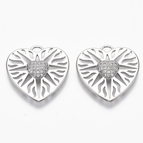 PandaHall Brass Micro Pave Cubic Zirconia Pendants, Nickel Free, Heart, Clear, Real Platinum Plated, 21.5x21.5x3.5mm, Hole: 1.8mm...
PandaHall Brass Micro Pave Cubic Zirconia Pendants, Nickel Free, Heart, Clear, Real Platinum Plated, 21.5x21.5x3.5mm, Hole: 1.8mm...