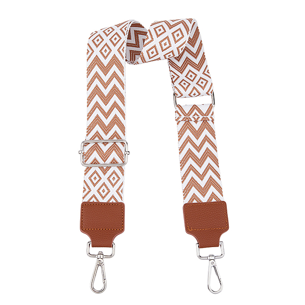 PandaHall Ethnic Style Wave Pattern Adjustable Nylon Wide Crossbody Bag Straps, with Alloy Swivel Clasp, Peru, 65.4~131.2x5cm Nylon Others..., Brown
PandaHall Ethnic Style Wave Pattern Adjustable Nylon Wide Crossbody Bag Straps, with Alloy Swivel Clasp, Peru, 65.4~131.2x5cm Nylon Others..., Brown