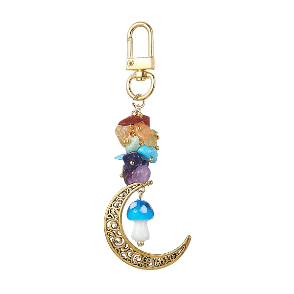 PandaHall Alloy Hollow Moon & Lampwork Mushroom Pendant Decorations, Natural & Synthetic Mixed Stone Chip and Swivel Clasps Charm, Deep Sky...
PandaHall Alloy Hollow Moon & Lampwork Mushroom Pendant Decorations, Natural & Synthetic Mixed Stone Chip and Swivel Clasps Charm, Deep Sky...