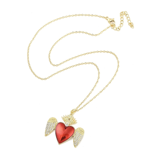 PandaHall Brass Micro Pave Clear Cubic Zirconia Pendant Necklaces, Heart, Real 18K Gold Plated, 17.52 inch(445mm) Cubic Zirconia Heart Red
PandaHall Brass Micro Pave Clear Cubic Zirconia Pendant Necklaces, Heart, Real 18K Gold Plated, 17.52 inch(445mm) Cubic Zirconia Heart Red