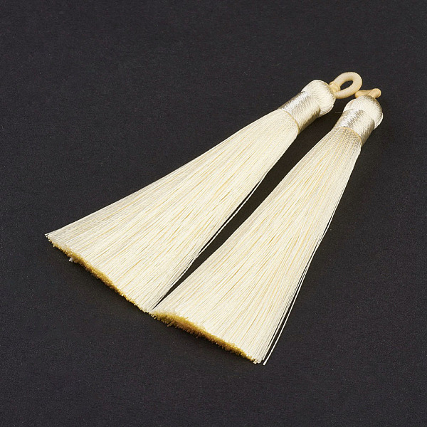 PandaHall Nylon Tassels Big Pendant Decorations, Light Yellow, 83~92x9~10mm, Hole: 1.5~4mm Nylon Yellow
PandaHall Nylon Tassels Big Pendant Decorations, Light Yellow, 83~92x9~10mm, Hole: 1.5~4mm Nylon Yellow