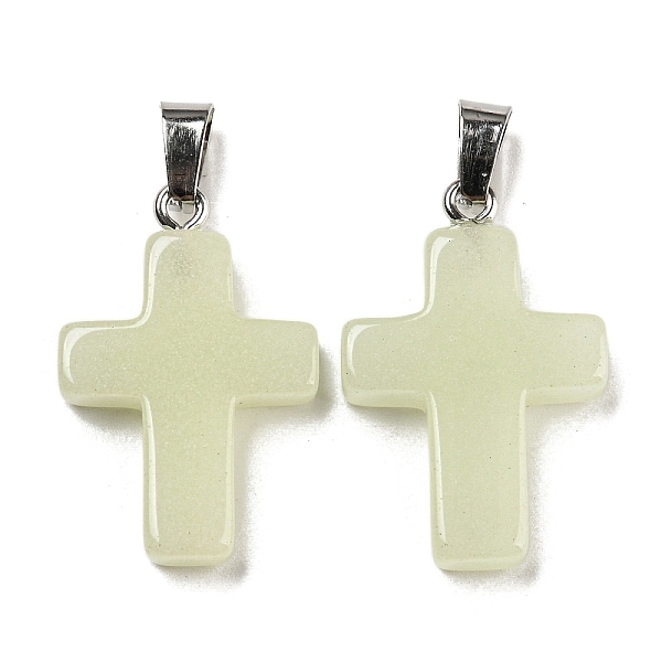 PandaHall Synthetic Luminous Stone Dyed Pendants, Glow in the Dark Cross Charms with Platinum Plated Iron Snap on Bails, Lemon Chiffon...
PandaHall Synthetic Luminous Stone Dyed Pendants, Glow in the Dark Cross Charms with Platinum Plated Iron Snap on Bails, Lemon Chiffon...