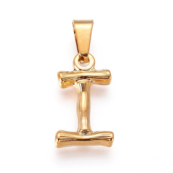PandaHall 304 Stainless Steel Pendants, Bamboo Style, Letter, Golden Color, Letter.I, 18x11x3mm, Hole: 3x7mm 304 Stainless Steel Letter
PandaHall 304 Stainless Steel Pendants, Bamboo Style, Letter, Golden Color, Letter.I, 18x11x3mm, Hole: 3x7mm 304 Stainless Steel Letter