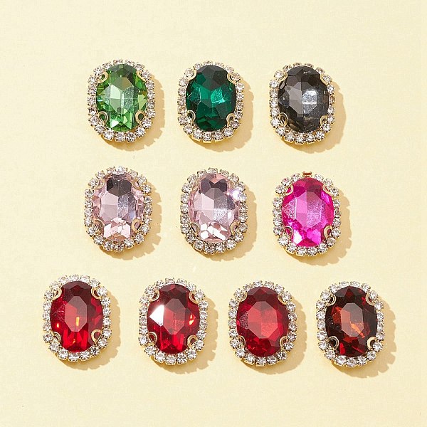 PandaHall Oval Sew on Rhinestone, Transparent Glass Rhinestone, Multi-Strand Links, with Brass Prong Settings, Faceted, Mixed Color..., Multicolor
PandaHall Oval Sew on Rhinestone, Transparent Glass Rhinestone, Multi-Strand Links, with Brass Prong Settings, Faceted, Mixed Color..., Multicolor