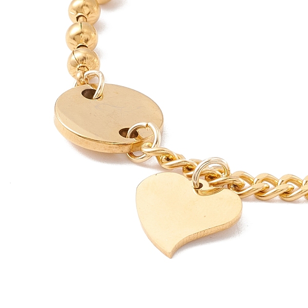 PandaHall Vacuum Plating Flat Round and Heart Charm Bracelet with 304 Stainless Steel Chains for Women, Golden, 7 inch(17.7cm) 304 Stainless...
PandaHall Vacuum Plating Flat Round and Heart Charm Bracelet with 304 Stainless Steel Chains for Women, Golden, 7 inch(17.7cm) 304 Stainless...