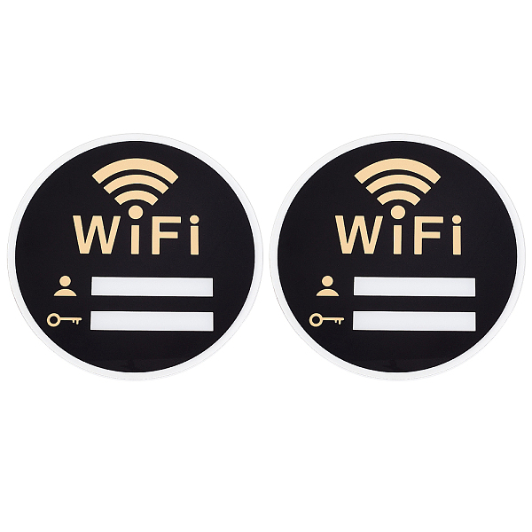 PandaHall AHANDMAKER 2 Pcs Black Round WiFi Password Sign, Acrylic WiFi Coverage Sign Wireless Network Coverage Sign with Adhesive for...
PandaHall AHANDMAKER 2 Pcs Black Round WiFi Password Sign, Acrylic WiFi Coverage Sign Wireless Network Coverage Sign with Adhesive for...