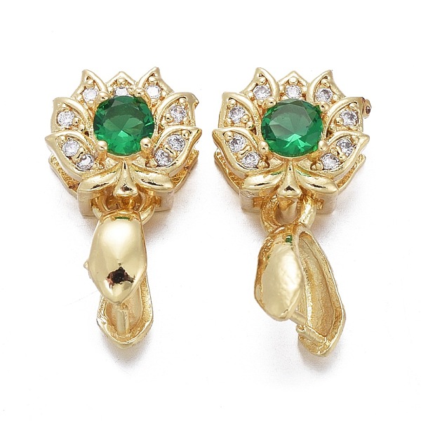 PandaHall Brass Micro Pave Cubic Zirconia Ice Pick Pinch Bails, Long-Lasting Plated, Lotus, Green & Clear, Real 18K Gold Plated, 17x9x6.5mm...
PandaHall Brass Micro Pave Cubic Zirconia Ice Pick Pinch Bails, Long-Lasting Plated, Lotus, Green & Clear, Real 18K Gold Plated, 17x9x6.5mm...