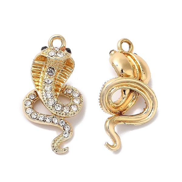 PandaHall Rack Plating Alloy Rhinestone Pendants, CoBra Snake Charms, Golden, 29x14x11.5mm, Hole: 2mm Alloy+Rhinestone Snake Clear
PandaHall Rack Plating Alloy Rhinestone Pendants, CoBra Snake Charms, Golden, 29x14x11.5mm, Hole: 2mm Alloy+Rhinestone Snake Clear