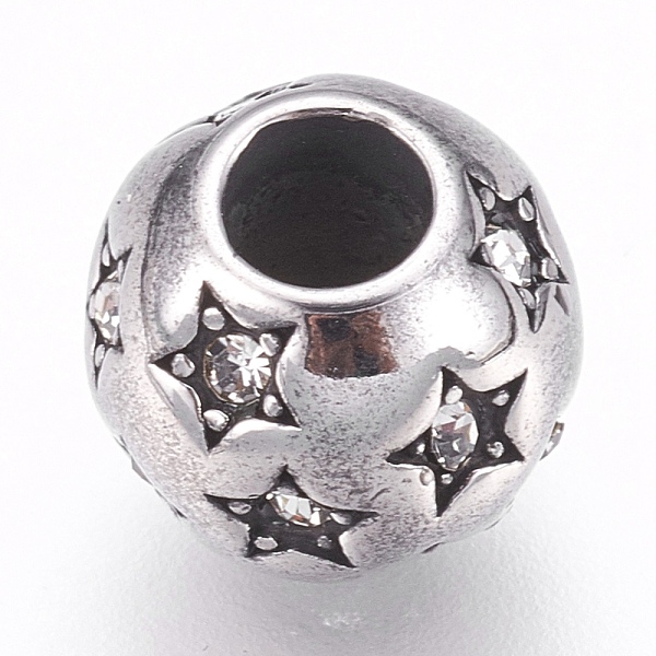 PandaHall 304 Stainless Steel European Beads, Large Hole Beads, with Rhinestone, Rondelle with Star, Antique Silver, 10x9mm, Hole: 4mm..., Clear
PandaHall 304 Stainless Steel European Beads, Large Hole Beads, with Rhinestone, Rondelle with Star, Antique Silver, 10x9mm, Hole: 4mm..., Clear
