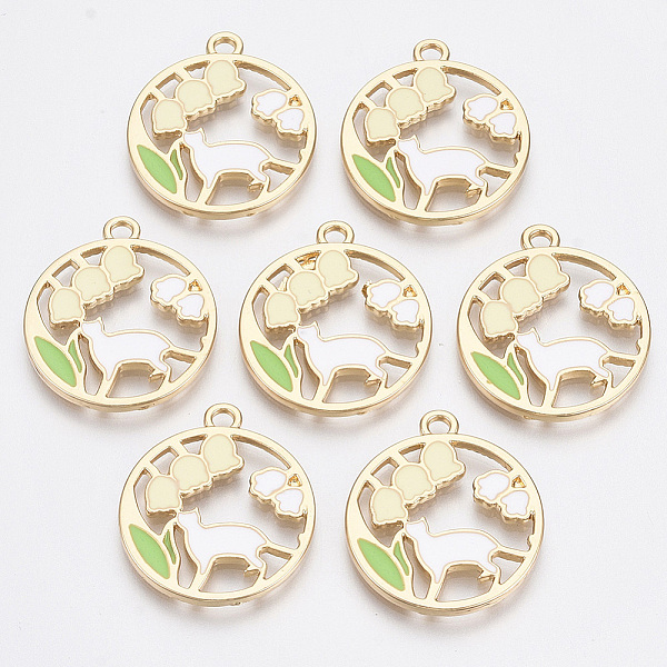 PandaHall Alloy Pendants, with Enamel, Round Ring with Cat Shape and Flower, Golden, Colorful, 25x21.5x1.5mm, Hole: 2mm Alloy+Enamel Ring
PandaHall Alloy Pendants, with Enamel, Round Ring with Cat Shape and Flower, Golden, Colorful, 25x21.5x1.5mm, Hole: 2mm Alloy+Enamel Ring