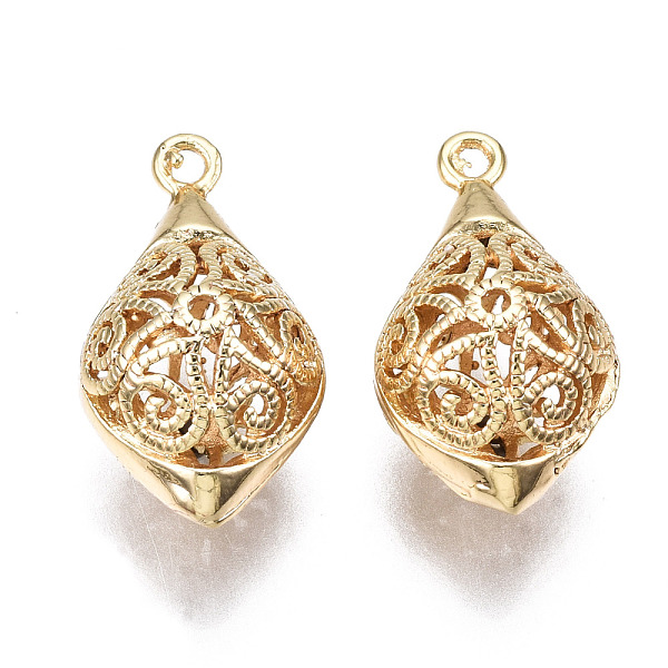 PandaHall Brass Pendants, Hollow, Nickel Free, Teardrop, Real 18K Gold Plated, 23x12.5x12mm, Hole: 1.5mm Brass Teardrop
PandaHall Brass Pendants, Hollow, Nickel Free, Teardrop, Real 18K Gold Plated, 23x12.5x12mm, Hole: 1.5mm Brass Teardrop