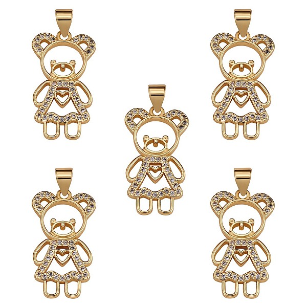 PandaHall 5Pcs Brass Micro Pave Clear Cubic Zirconia Pendants, Nickel Free, Bear, Real 18K Gold Plated, 23.5x13x2mm, Hole: 3x5mm Brass+Cubic...
PandaHall 5Pcs Brass Micro Pave Clear Cubic Zirconia Pendants, Nickel Free, Bear, Real 18K Gold Plated, 23.5x13x2mm, Hole: 3x5mm Brass+Cubic...