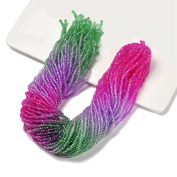 PandaHall Transparent Painted Glass Beads Strands, Faceted, Rondelle, Colorful, 2.6x2.5mm, Hole: 0.5mm, about 130pcs/strand, 12.99''(33cm)...
PandaHall Transparent Painted Glass Beads Strands, Faceted, Rondelle, Colorful, 2.6x2.5mm, Hole: 0.5mm, about 130pcs/strand, 12.99''(33cm)...