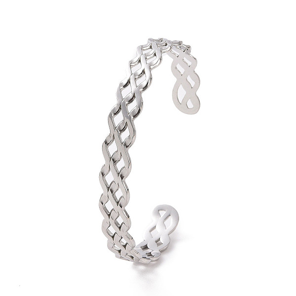 PandaHall 304 Stainless Steel Cuff Bangles, Hollow Wave Bangles for Women, Stainless Steel Color, Inner Diameter: 2x2-3/8 inch(5x6cm), 3/8...
PandaHall 304 Stainless Steel Cuff Bangles, Hollow Wave Bangles for Women, Stainless Steel Color, Inner Diameter: 2x2-3/8 inch(5x6cm), 3/8...