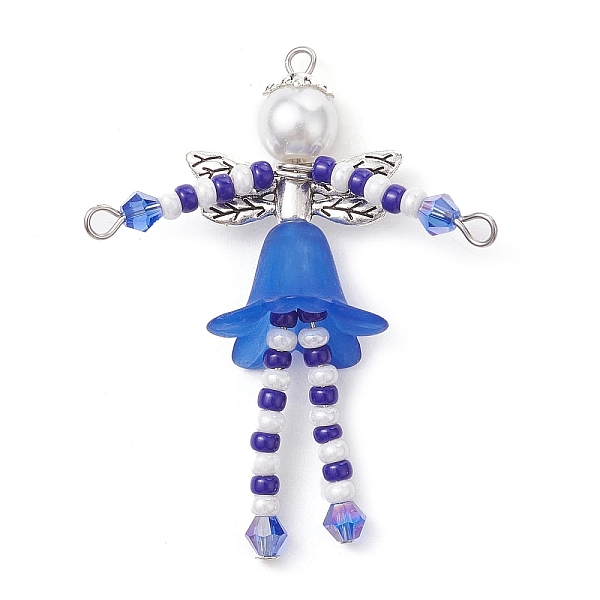 PandaHall Glass Seed & Acrylic Pearl Beaded Big Pendants, with Alloy Fairy Wing & 304 Stainless Steel Findings, Angel Charms, Blue...
PandaHall Glass Seed & Acrylic Pearl Beaded Big Pendants, with Alloy Fairy Wing & 304 Stainless Steel Findings, Angel Charms, Blue...