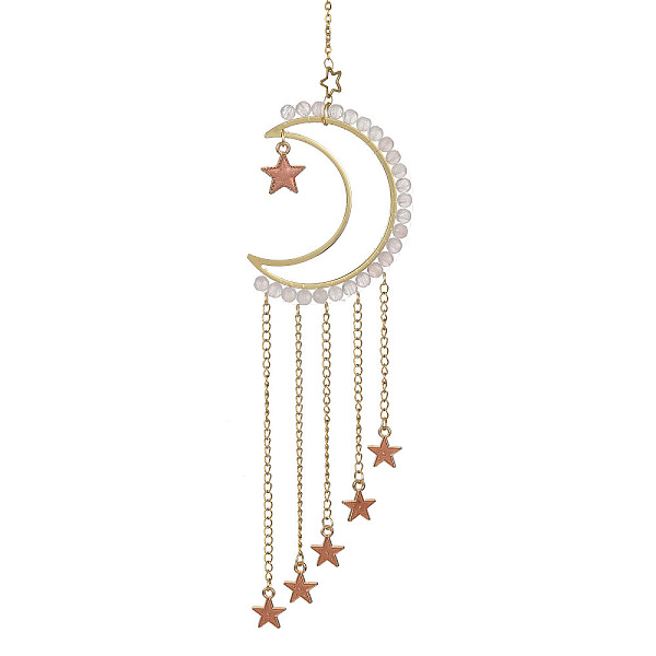 PandaHall Natural Rose Quartz & Brass Moon Pendant Decorations, with Alloy Enamel Star Charms, for Home Moon Decorations, 225mm Rose Quartz...
PandaHall Natural Rose Quartz & Brass Moon Pendant Decorations, with Alloy Enamel Star Charms, for Home Moon Decorations, 225mm Rose Quartz...