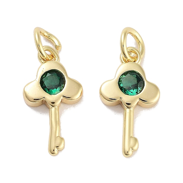 PandaHall Brass Micro Pave Cubic Zirconia Charms, with Jump Ring, Key, Real 18K Gold Plated, 13x7x2mm, Hole: 2.5mm Brass+Cubic Zirconia Key..., Green
PandaHall Brass Micro Pave Cubic Zirconia Charms, with Jump Ring, Key, Real 18K Gold Plated, 13x7x2mm, Hole: 2.5mm Brass+Cubic Zirconia Key..., Green