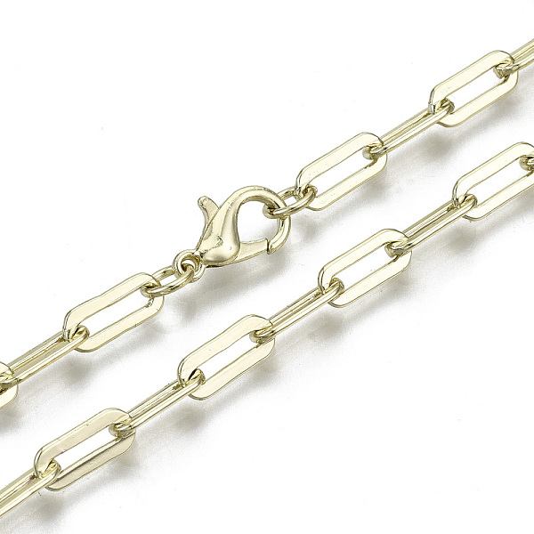 PandaHall Brass Paperclip Chains, Drawn Elongated Cable Chains Necklace Making, with Lobster Claw Clasps, Light Gold, 23.62 inch(60cm) long...
PandaHall Brass Paperclip Chains, Drawn Elongated Cable Chains Necklace Making, with Lobster Claw Clasps, Light Gold, 23.62 inch(60cm) long...