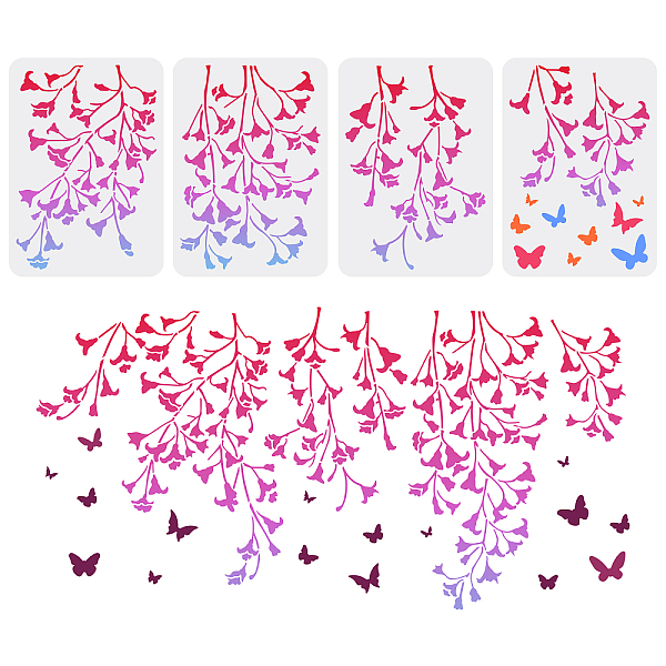 PandaHall FINGERINSPIRE 4 pcs Falling Cherry Vine Painting Stencil 8.3x11.7inch Reusable Weeping Cherry with Butterfly Pattern Drawing...
PandaHall FINGERINSPIRE 4 pcs Falling Cherry Vine Painting Stencil 8.3x11.7inch Reusable Weeping Cherry with Butterfly Pattern Drawing...