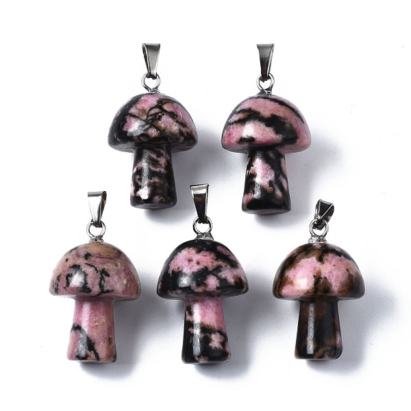 PandaHall Natural Rhodonite Pendants, with Stainless Steel Snap On Bails, Mushroom Shaped, 24~25x16mm, Hole: 5x3mm Rhodonite Mushroom
PandaHall Natural Rhodonite Pendants, with Stainless Steel Snap On Bails, Mushroom Shaped, 24~25x16mm, Hole: 5x3mm Rhodonite Mushroom