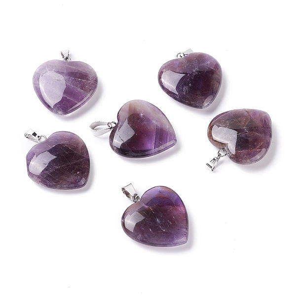 PandaHall Natural Amethyst Pendants, with Platinum Tone Brass Findings, Heart, 27~28x24.5~26x6~8.5mm, Hole: 2.4x5.6mm Amethyst Heart
PandaHall Natural Amethyst Pendants, with Platinum Tone Brass Findings, Heart, 27~28x24.5~26x6~8.5mm, Hole: 2.4x5.6mm Amethyst Heart