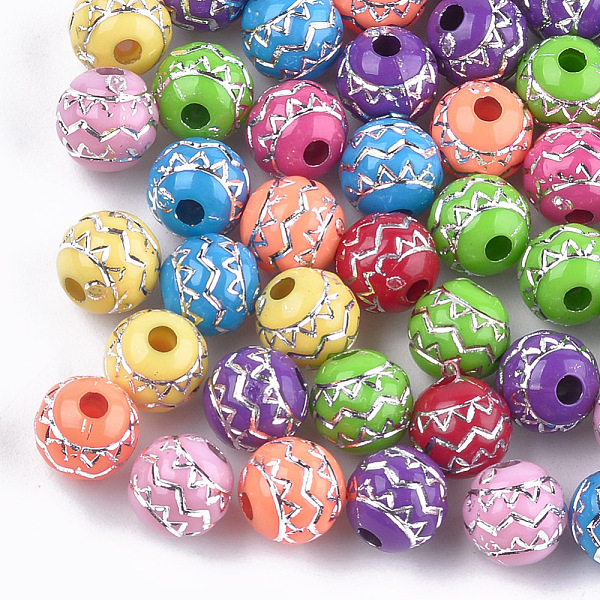 PandaHall Plating Acrylic Beads, Metal Enlaced, Round, Mixed Color, 8x7.5mm, Hole: 2mm, about 1900pcs/500g Acrylic Round Multicolor
PandaHall Plating Acrylic Beads, Metal Enlaced, Round, Mixed Color, 8x7.5mm, Hole: 2mm, about 1900pcs/500g Acrylic Round Multicolor