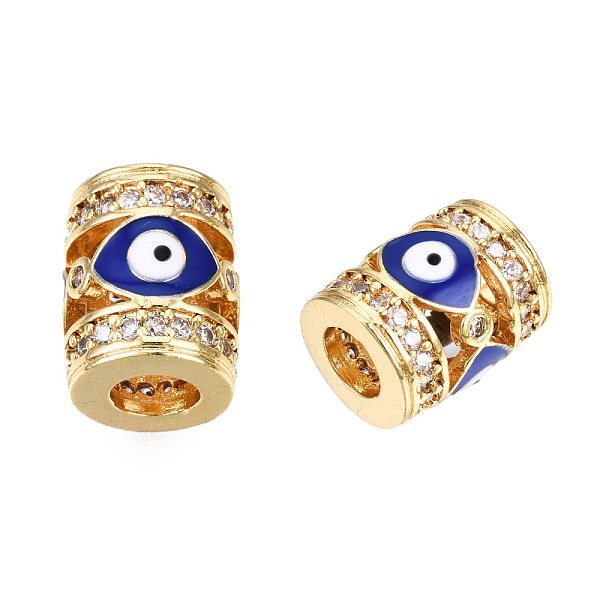 PandaHall Brass Micro Pave Cubic Zirconia Beads, with Enamel, Real 18K Gold Plated, Column with Evil Eye, Nickel Free, Dark Blue, 11.5x9.5mm...
PandaHall Brass Micro Pave Cubic Zirconia Beads, with Enamel, Real 18K Gold Plated, Column with Evil Eye, Nickel Free, Dark Blue, 11.5x9.5mm...