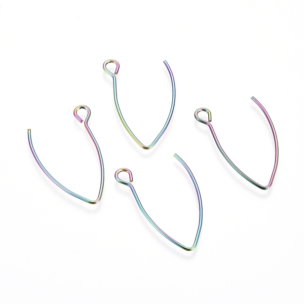 PandaHall Ion Plating(IP) 304 Stainless Steel Earring Hooks, with Horizontal Loop, Rainbow Color, 26x15.5mm, Hole: 2.5mm, 20 Gauge, Pin...
PandaHall Ion Plating(IP) 304 Stainless Steel Earring Hooks, with Horizontal Loop, Rainbow Color, 26x15.5mm, Hole: 2.5mm, 20 Gauge, Pin...