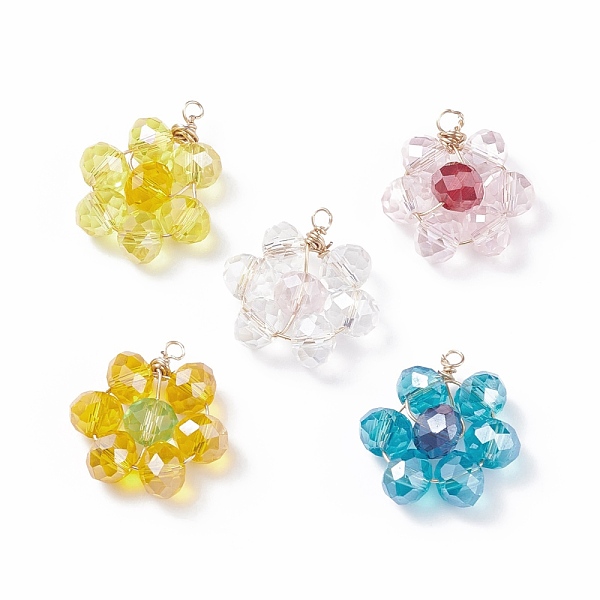 PandaHall Electroplate Glass Beaded Pendants, with Copper Wire, Flower, Mixed Color, 22.5~25x21~23x7~7.5mm, Hole: 1.6~3mm Glass Flower..., Multicolor
PandaHall Electroplate Glass Beaded Pendants, with Copper Wire, Flower, Mixed Color, 22.5~25x21~23x7~7.5mm, Hole: 1.6~3mm Glass Flower..., Multicolor