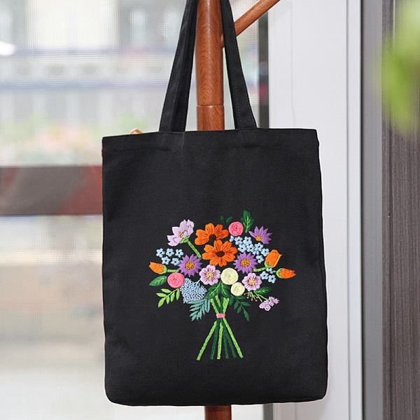 PandaHall DIY Flower Bouquet Pattern Tote Bag Embroidery Kit, including Embroidery Needles & Thread, Cotton Fabric, Plastic Embroidery Hoop..., Black
PandaHall DIY Flower Bouquet Pattern Tote Bag Embroidery Kit, including Embroidery Needles & Thread, Cotton Fabric, Plastic Embroidery Hoop..., Black
