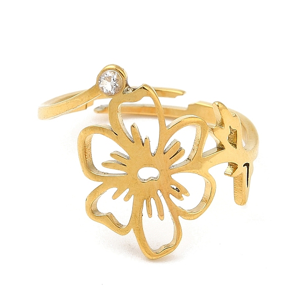 PandaHall 304 Stainless Steel with Cubic Zirconia Adjustable Rings, Birthflower October-Cosmosy, Golden, 1.5~15.5mm, US Size 6 1/4(16.7mm)..., Clear
PandaHall 304 Stainless Steel with Cubic Zirconia Adjustable Rings, Birthflower October-Cosmosy, Golden, 1.5~15.5mm, US Size 6 1/4(16.7mm)..., Clear