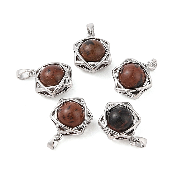 PandaHall Natural Mahogany Obsidian Round Pendants, Stainless Steel Star of David Charms, Stainless Steel Color, 20x15.5x10.5mm, Hole: 3x5mm...
PandaHall Natural Mahogany Obsidian Round Pendants, Stainless Steel Star of David Charms, Stainless Steel Color, 20x15.5x10.5mm, Hole: 3x5mm...