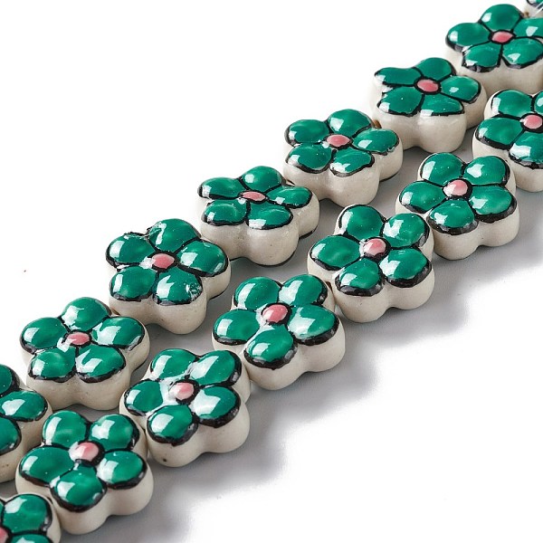 PandaHall Handmade Porcelain Flower Beads Strands, Dark Cyan, 16.5~17x17~17.5x7.5~7.8mm, Hole: 1.6~1.8mm, about 20pcs/strand, 12.56~12.68...
PandaHall Handmade Porcelain Flower Beads Strands, Dark Cyan, 16.5~17x17~17.5x7.5~7.8mm, Hole: 1.6~1.8mm, about 20pcs/strand, 12.56~12.68...