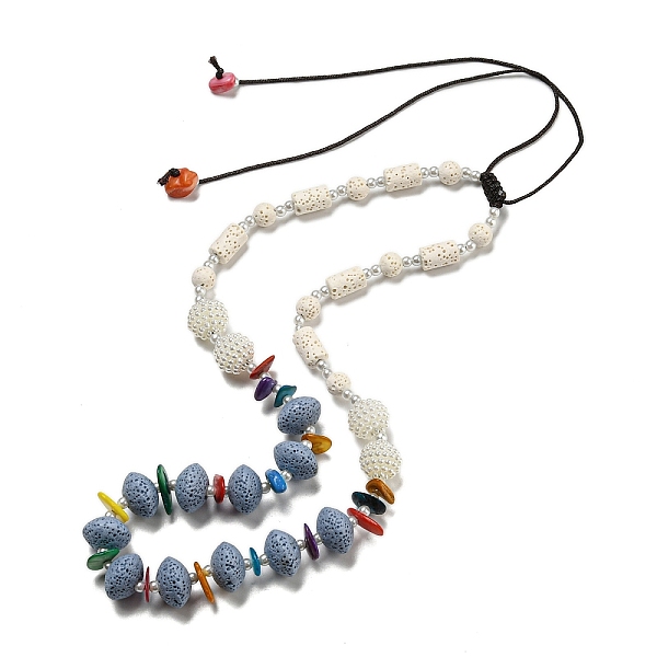 PandaHall Dyed Lava Rock with Shells, Plastic Pearl Beads Necklaces, Light Steel Blue, 1.65~2.80 inch(4.2~7.1cm) Lava Rock Round
PandaHall Dyed Lava Rock with Shells, Plastic Pearl Beads Necklaces, Light Steel Blue, 1.65~2.80 inch(4.2~7.1cm) Lava Rock Round
