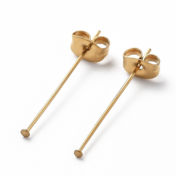 PandaHall Ion Plating(IP) 304 Stainless Steel Flat Head Pins with Ear Nuts, Golden, 25x0.6mm, Head: 1.4mm 304 Stainless Steel
PandaHall Ion Plating(IP) 304 Stainless Steel Flat Head Pins with Ear Nuts, Golden, 25x0.6mm, Head: 1.4mm 304 Stainless Steel