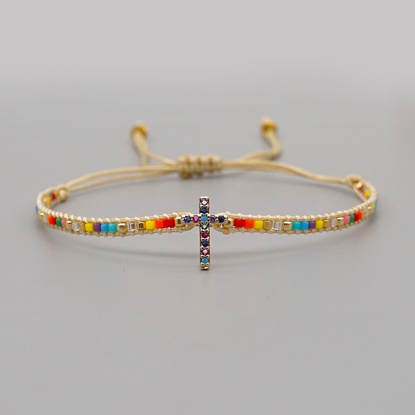 PandaHall Adjustable Nylon Cord Braided Bead Bracelets, with Glass Seed Beads, Cross, Colorful, 11 inch(28cm) Glass
PandaHall Adjustable Nylon Cord Braided Bead Bracelets, with Glass Seed Beads, Cross, Colorful, 11 inch(28cm) Glass
