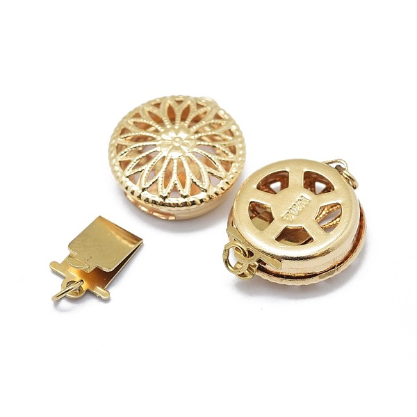 PandaHall Yellow Gold Filled Box Clasps, 1/20 14K Gold Filled, Cadmium Free & Nickel Free & Lead Free, Flat Round with Flower, 12x4.7mm...
PandaHall Yellow Gold Filled Box Clasps, 1/20 14K Gold Filled, Cadmium Free & Nickel Free & Lead Free, Flat Round with Flower, 12x4.7mm...