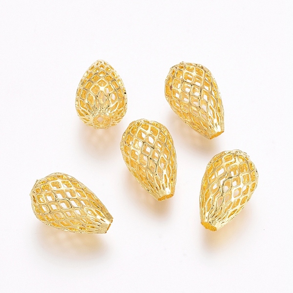 PandaHall Rack Plating Brass Filigree Beads, Hollow, Teardrop, Golden, 15x10mm, Hole: 3mm Brass Teardrop
PandaHall Rack Plating Brass Filigree Beads, Hollow, Teardrop, Golden, 15x10mm, Hole: 3mm Brass Teardrop