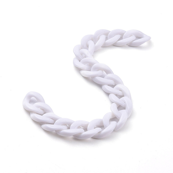 PandaHall Handmade Opaque Acrylic Curb Chains, White, Links: 19x13.5x4.5mm, 39.37 inch(1m)/strand Acrylic White
PandaHall Handmade Opaque Acrylic Curb Chains, White, Links: 19x13.5x4.5mm, 39.37 inch(1m)/strand Acrylic White