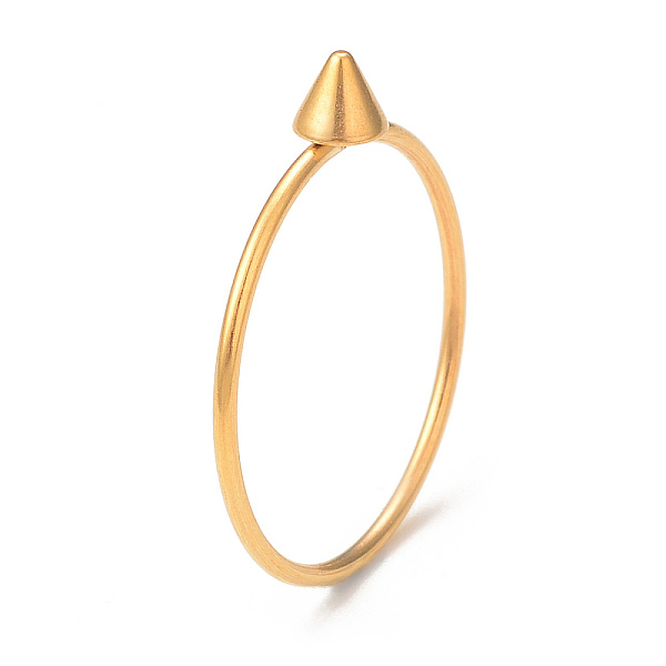 PandaHall Ion Plating(IP) 304 Stainless Steel Cone Finger Ring for Women, Real 14K Gold Plated, US Size 7 1/4(17.5mm) 304 Stainless Steel
PandaHall Ion Plating(IP) 304 Stainless Steel Cone Finger Ring for Women, Real 14K Gold Plated, US Size 7 1/4(17.5mm) 304 Stainless Steel