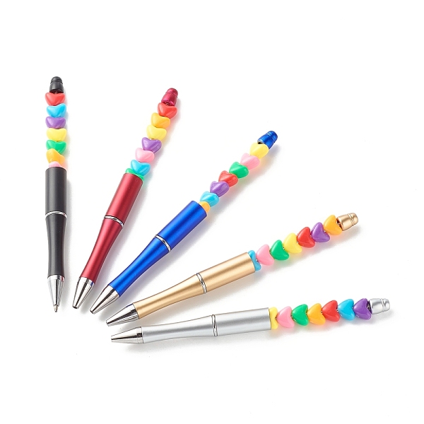 PandaHall Plastic Beadable Pens, with Heart Shape Opaque Acrylic European Beads, Mixed Color, 145x11.5mm Plastic Multicolor
PandaHall Plastic Beadable Pens, with Heart Shape Opaque Acrylic European Beads, Mixed Color, 145x11.5mm Plastic Multicolor