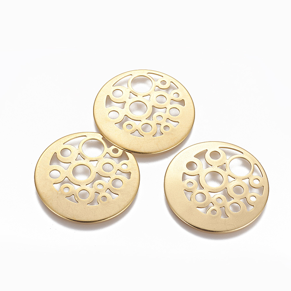 PandaHall 304 Stainless Steel Filigree Joiners Links, Flat Round, Golden, 34.8x1.2mm, Hole: 1.8~7.3mm 304 Stainless Steel Flat Round
PandaHall 304 Stainless Steel Filigree Joiners Links, Flat Round, Golden, 34.8x1.2mm, Hole: 1.8~7.3mm 304 Stainless Steel Flat Round