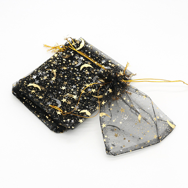 PandaHall Hot Stamping Rectangle Organza Drawstring Gift Bags, Storage Bags with Moon and Star Print, Black, 9x7cm Organza Rectangle Black
PandaHall Hot Stamping Rectangle Organza Drawstring Gift Bags, Storage Bags with Moon and Star Print, Black, 9x7cm Organza Rectangle Black