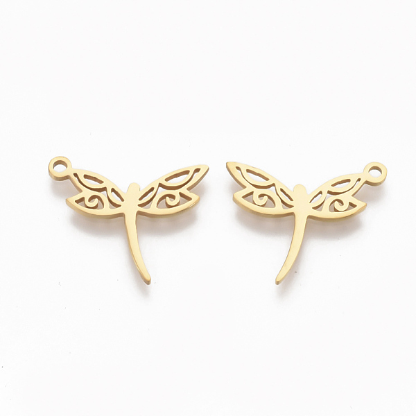 PandaHall 201 Stainless Steel Pendants, Dragonfly, Golden, 15.5x19x1mm, Hole: 1.4mm 201 Stainless Steel Dragonfly
PandaHall 201 Stainless Steel Pendants, Dragonfly, Golden, 15.5x19x1mm, Hole: 1.4mm 201 Stainless Steel Dragonfly