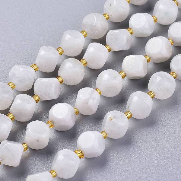 PandaHall Natural Rainbow Moonstone Beads Strands, with Seed Beads, Six Sided Celestial Dice, 10~10.5x10~10.5mm, Hole: 1mm, about...
PandaHall Natural Rainbow Moonstone Beads Strands, with Seed Beads, Six Sided Celestial Dice, 10~10.5x10~10.5mm, Hole: 1mm, about...