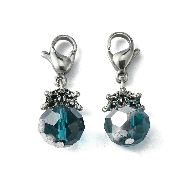 PandaHall Electroplate Faceted Glass Pendants, with 304 Stainless Steel Lobster Claw Clasps, Round, Steel Blue, 25mm, Pendant: 14.5x9mm...
PandaHall Electroplate Faceted Glass Pendants, with 304 Stainless Steel Lobster Claw Clasps, Round, Steel Blue, 25mm, Pendant: 14.5x9mm...