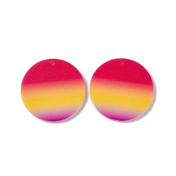 PandaHall Double Side Acrylic Pendants, Flat Round with Stripe Pattern, Crimson, 29.5x2mm, Hole: 1.6mm Acrylic Flat Round Pink
PandaHall Double Side Acrylic Pendants, Flat Round with Stripe Pattern, Crimson, 29.5x2mm, Hole: 1.6mm Acrylic Flat Round Pink