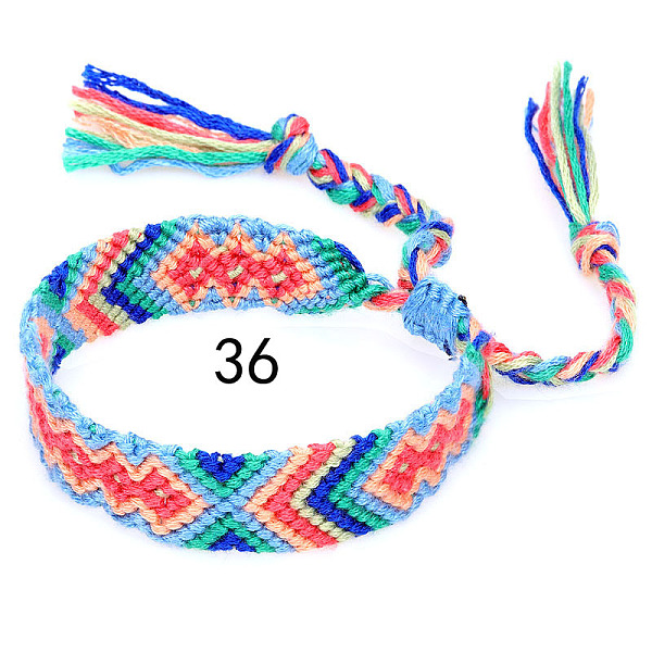 PandaHall Cotton Braided Rhombus Pattern Cord Bracelet, Ethnic Tribal Adjustable Brazilian Bracelet for Women, Light Sky Blue, 5-7/8~14-1/8...
PandaHall Cotton Braided Rhombus Pattern Cord Bracelet, Ethnic Tribal Adjustable Brazilian Bracelet for Women, Light Sky Blue, 5-7/8~14-1/8...