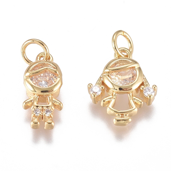 PandaHall Brass Micro Pave Cubic Zirconia Pendants, with Jump Ring, Long-Lasting Plated, Boy/Girl, Clear, Golden, Boy: 11.5x5.5x4mm, Girl...
PandaHall Brass Micro Pave Cubic Zirconia Pendants, with Jump Ring, Long-Lasting Plated, Boy/Girl, Clear, Golden, Boy: 11.5x5.5x4mm, Girl...