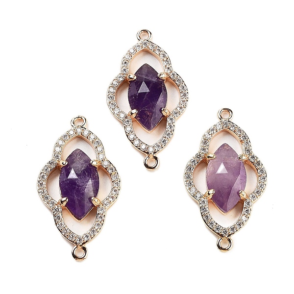 PandaHall Natural Amethyst Faceted Connector Charms, Brass Micro Pave Clear Cubic Zirconia Flower Links, Golden, 27.5x15x4mm, Hole: 1.2mm...
PandaHall Natural Amethyst Faceted Connector Charms, Brass Micro Pave Clear Cubic Zirconia Flower Links, Golden, 27.5x15x4mm, Hole: 1.2mm...